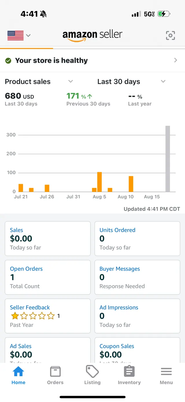 Student Amazon sales screenshot